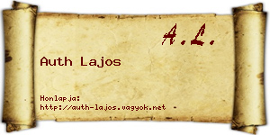 Auth Lajos névjegykártya